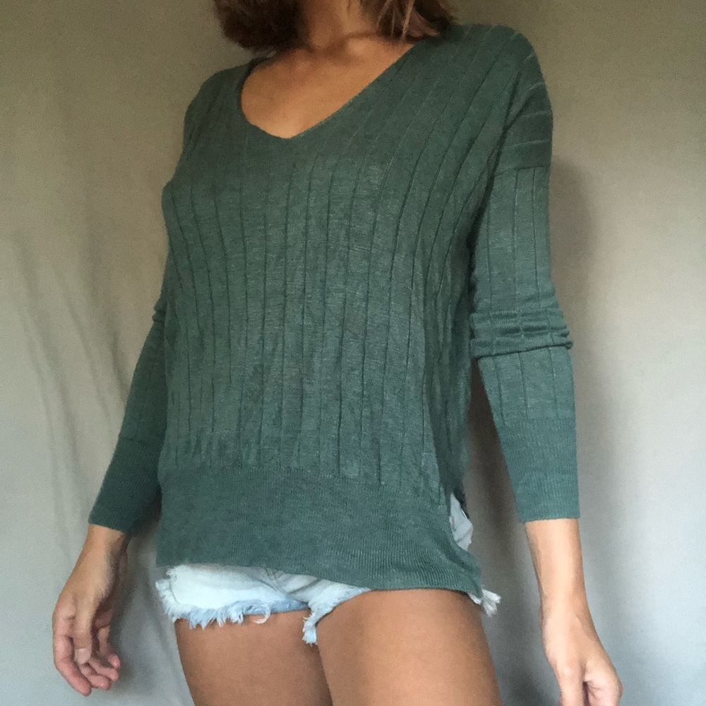 Urban Outfitters green knitted long sleeve top